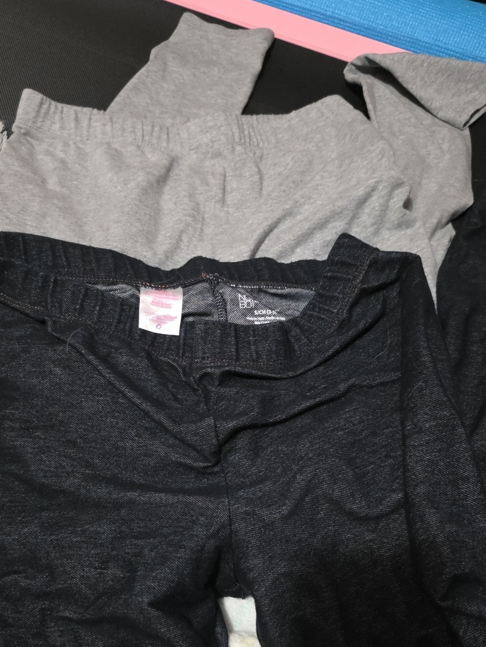 No Boundries Size Small Stretchy Knit Leggings 2 Pair - Indigo, Gray